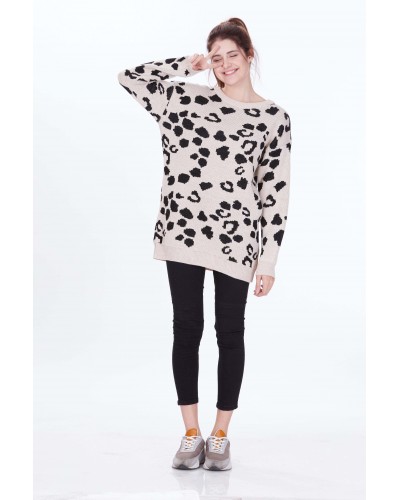 LEOPAR DESENLİ TRİKO TUNİK 